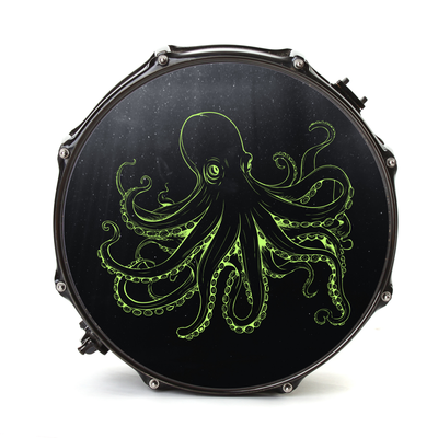 Nachleuchtender Bassdrumfell-Aufkleber mit Octopus-Design