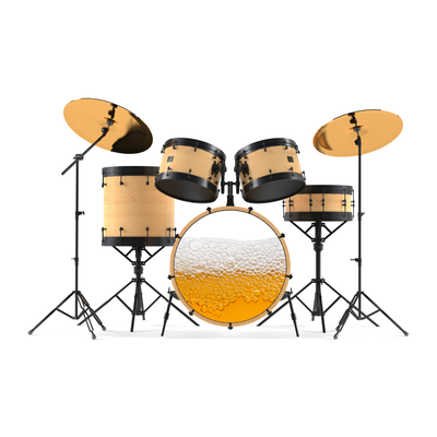 Bassdrumfell-Aufkleber mit Beer-Design