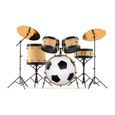 Bassdrumfell-Aufkleber mit Soccer-Design