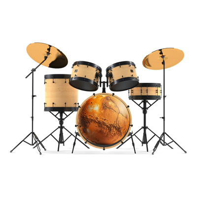 Bassdrumfell-Aufkleber mit Planet-Design