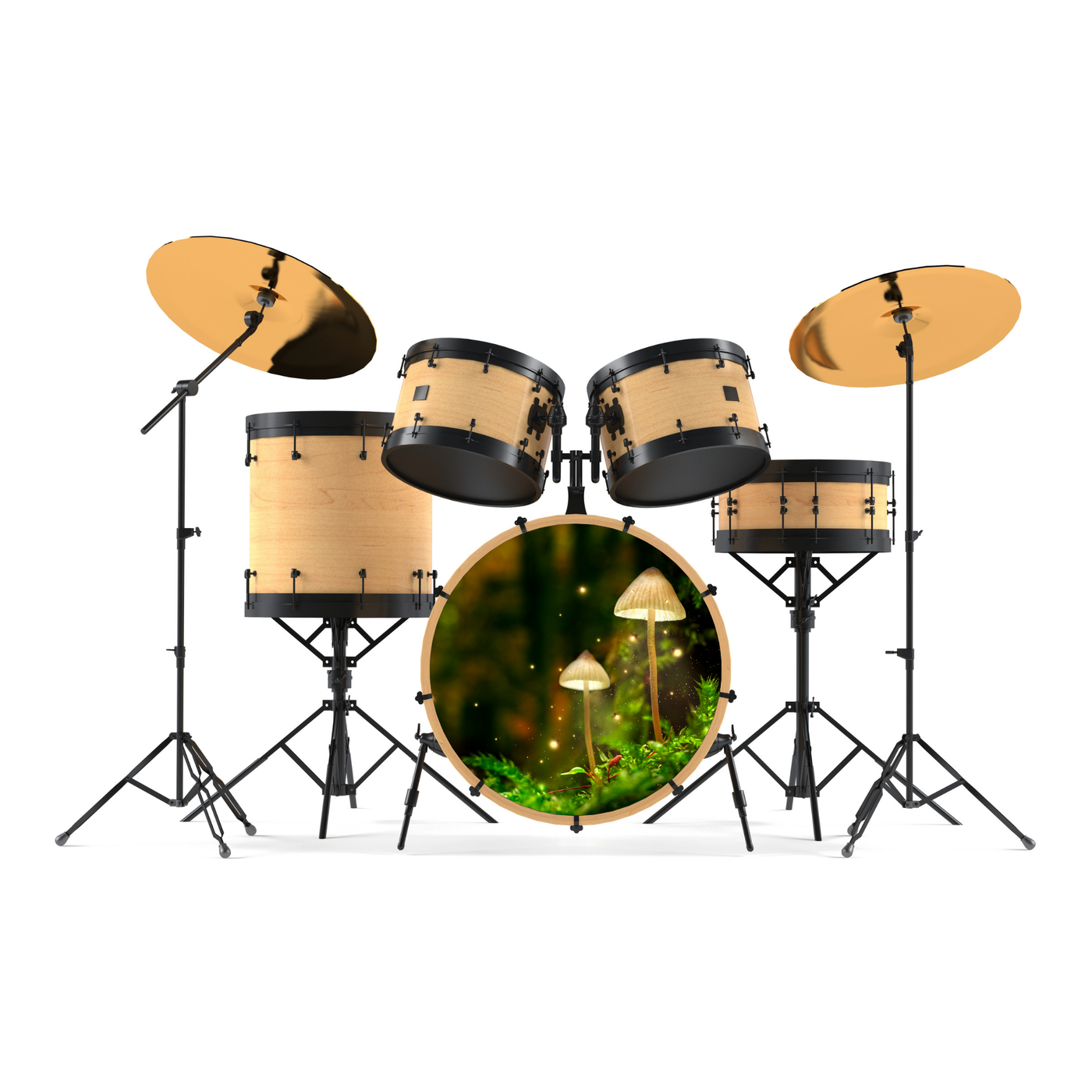 Bassdrumfell-Aufkleber mit Mushroom-Design