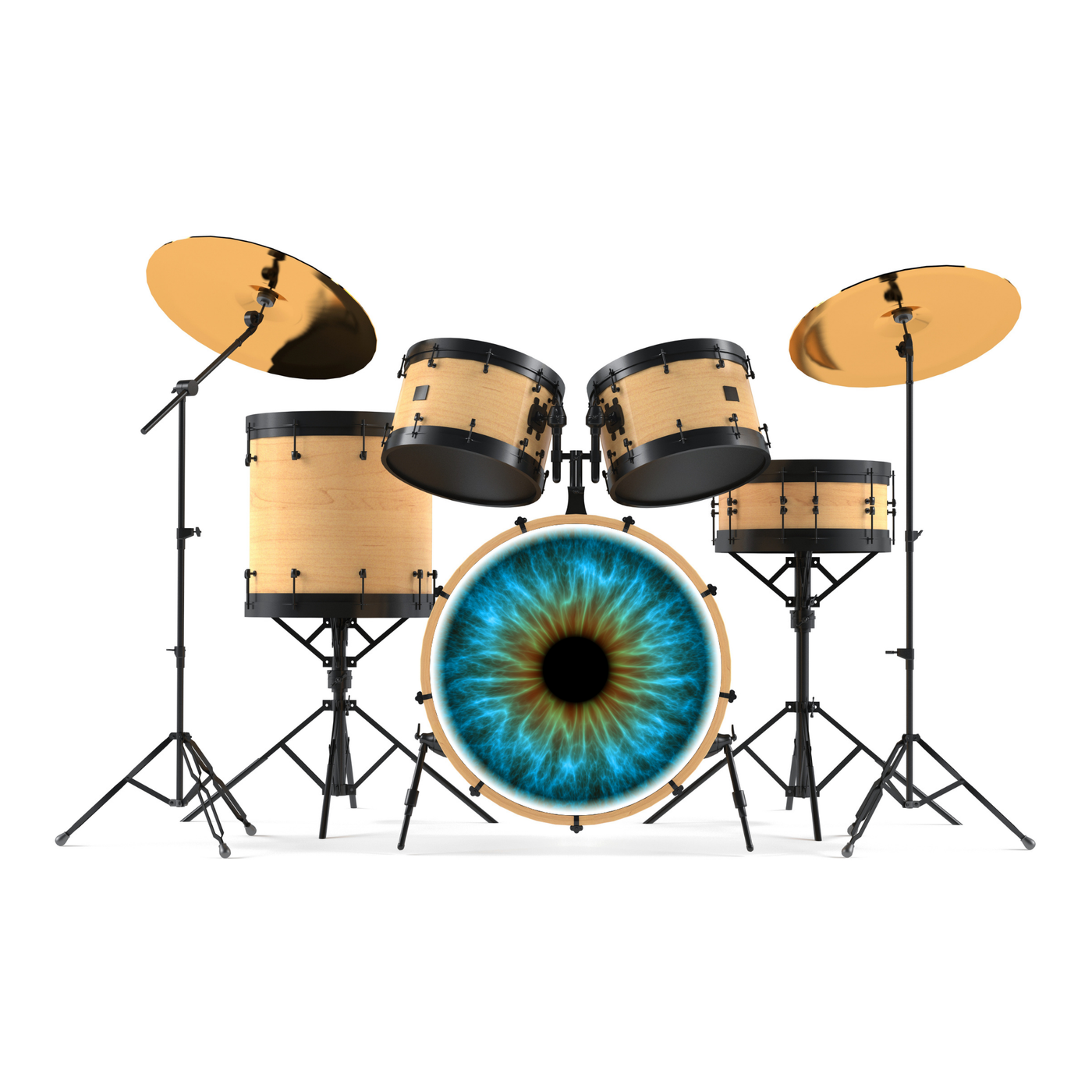 Bassdrumfell-Aufkleber mit Iris-Design