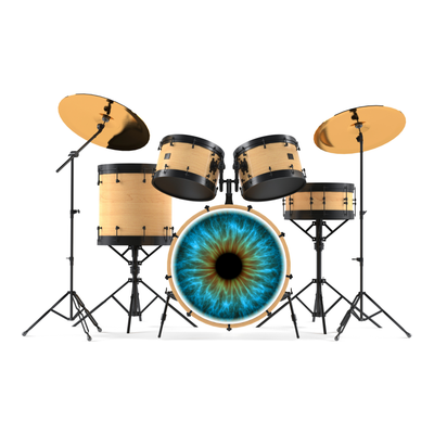 Bassdrumfell-Aufkleber mit Iris-Design