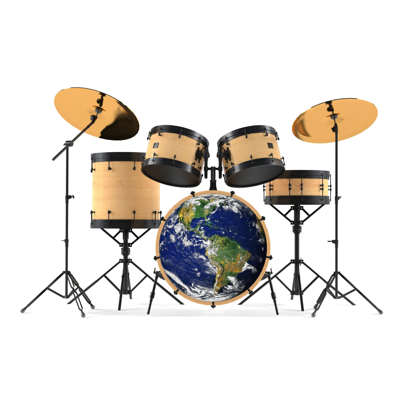 Bassdrumfell-Aufkleber mit Planet Earth-Design