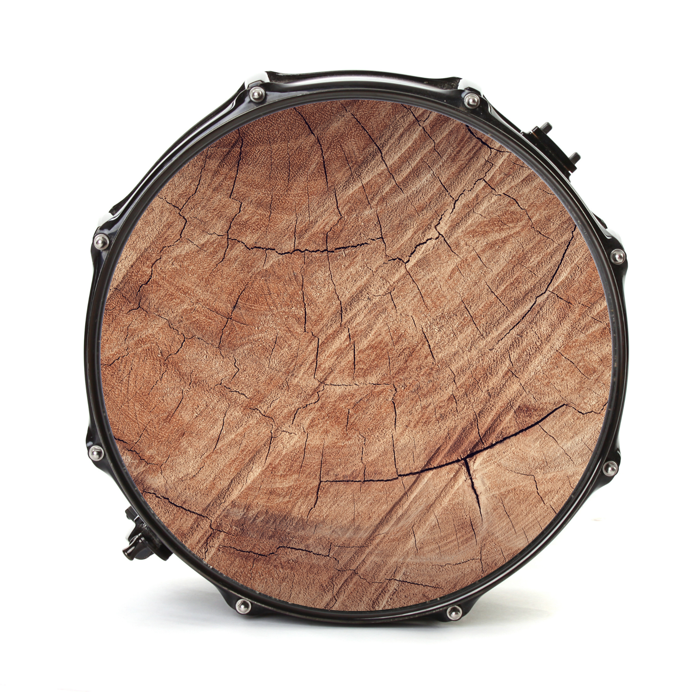 Bassdrumfell-Aufkleber mit Wood-Design