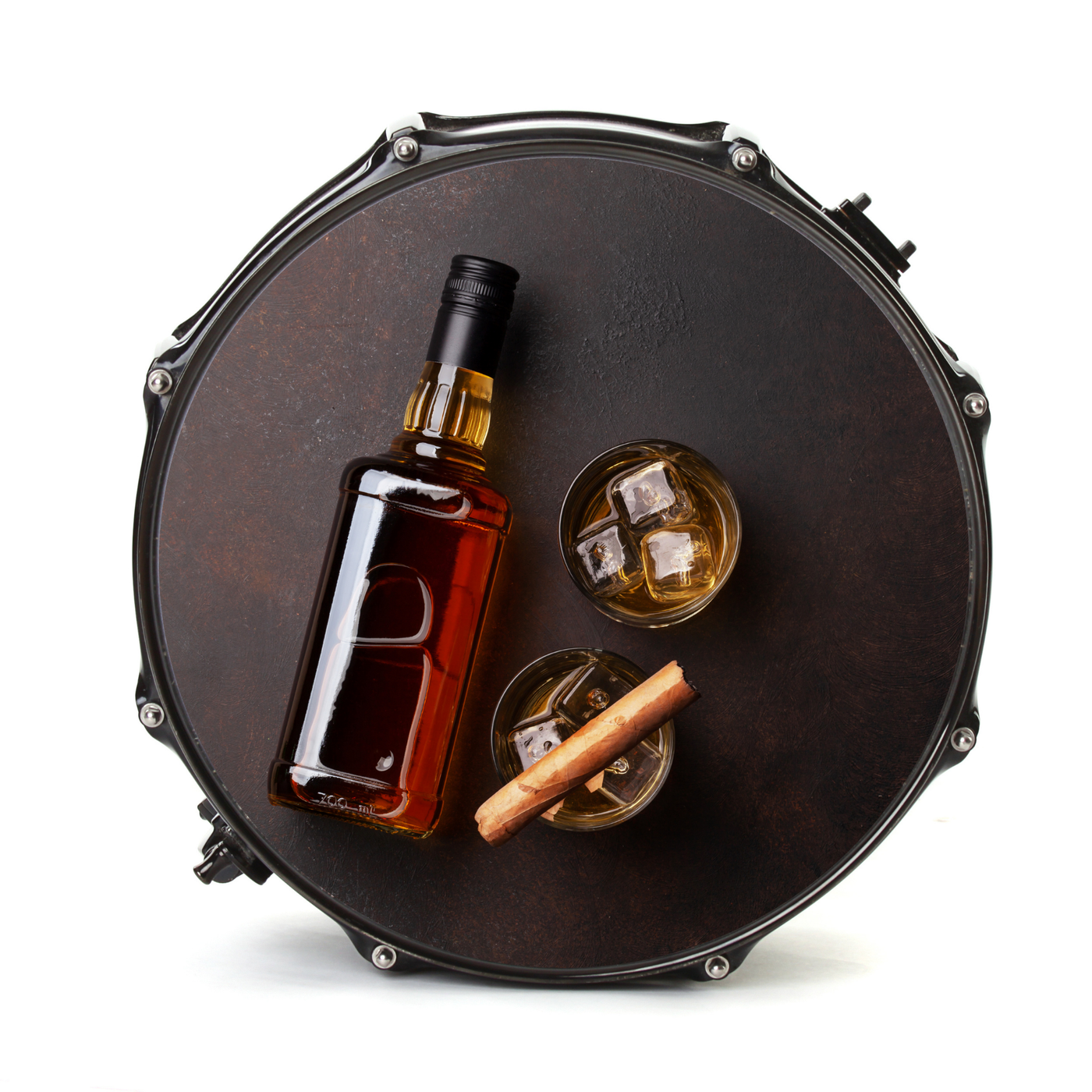 Bassdrumfell-Aufkleber mit Whiskey-Design