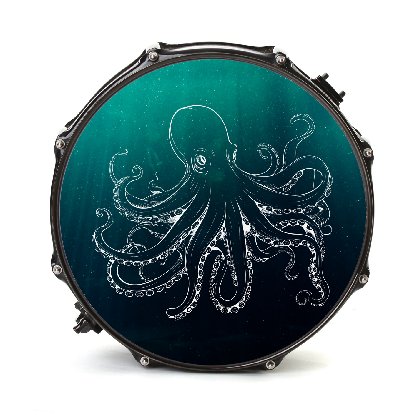 Nachleuchtender Bassdrumfell-Aufkleber mit Octopus-Design