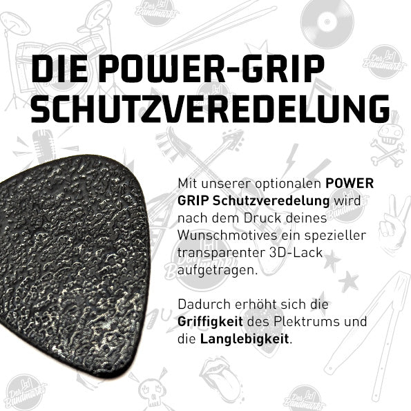 Power Grip Schutzveredelung (ab 10 Plektren)